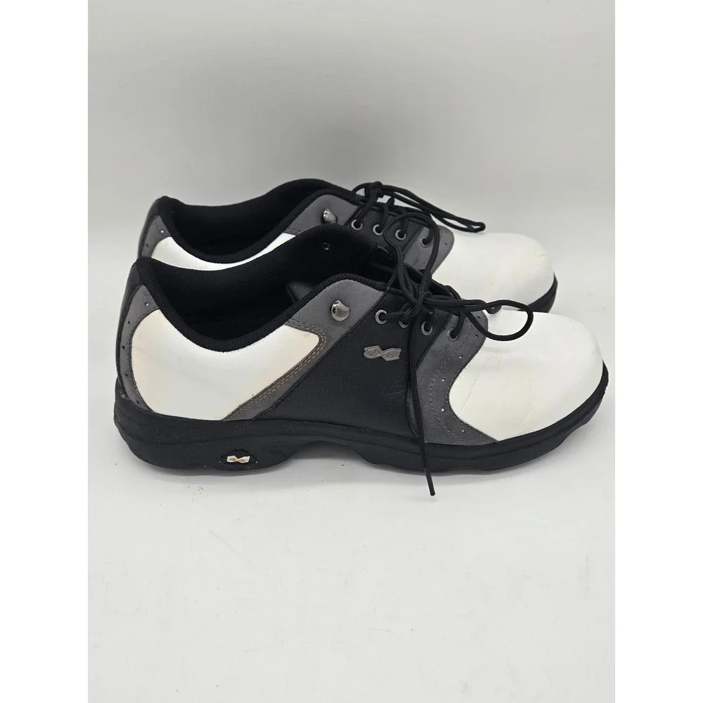 Etonic Offset Golf Shoes Mens 10.5 Black White Gray Soft Spikes